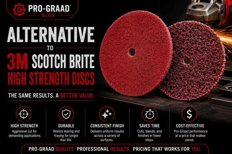 Pro-Graad High Strength non-woven cleaning and finishing discs, alternative to 3M Scotch-Brite