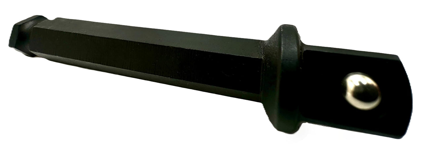 Pro-Graad 7/16 Hex to 1/2 Square Socket Extended Length Adapter Drive Converter, Impact Driver Bit, Ball Retainer, 3.5” Extension, Works with 7/16” Impact Driver & 1/2" Drill