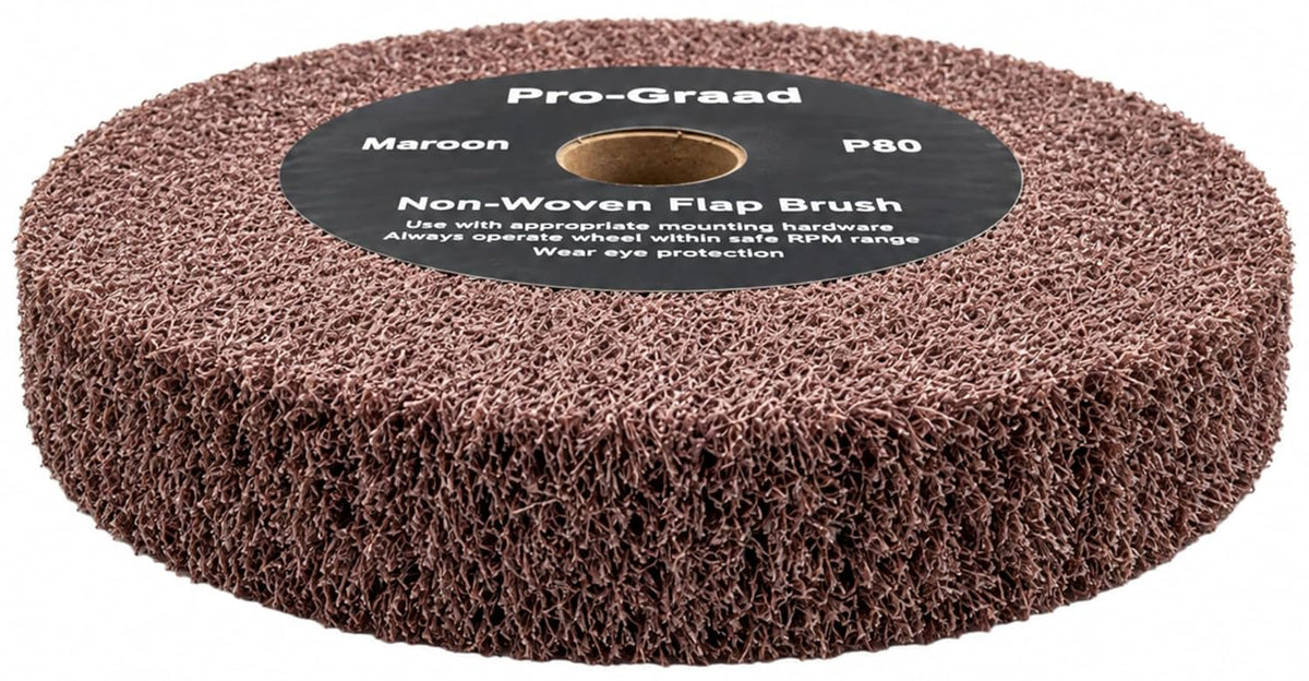 Pro-Graad Bench Grinder Finishing Flap Brush Wheel 8" x 1", P80 Grit