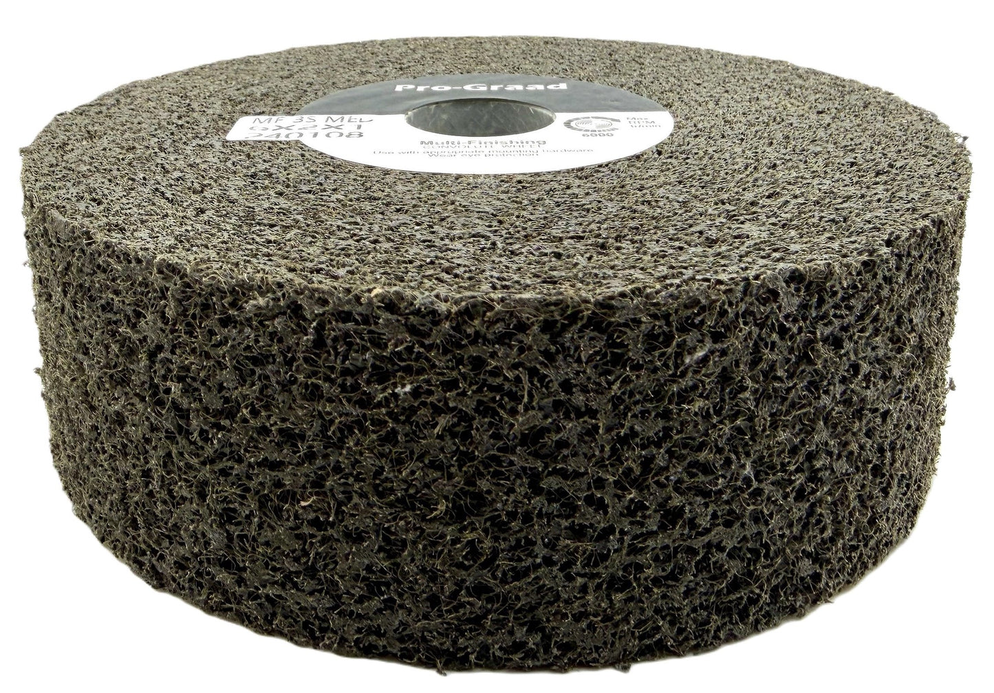 Pro-Graad Multi-Finishing Wheel – 6” x 2” x 1” 3S Medium Grit Silicon Carbide - Stainless Steel Finishing Convolute Wheel – for #4 Finish - 1 Pack