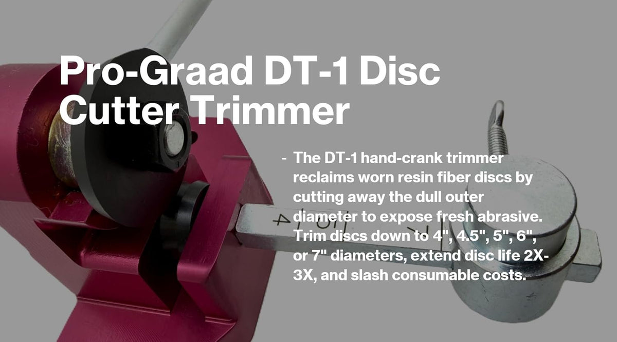 Pro-Graad DT-1 Abrasive Disc Trimmer Extends Resin Fiber Disc Life 2X-3X