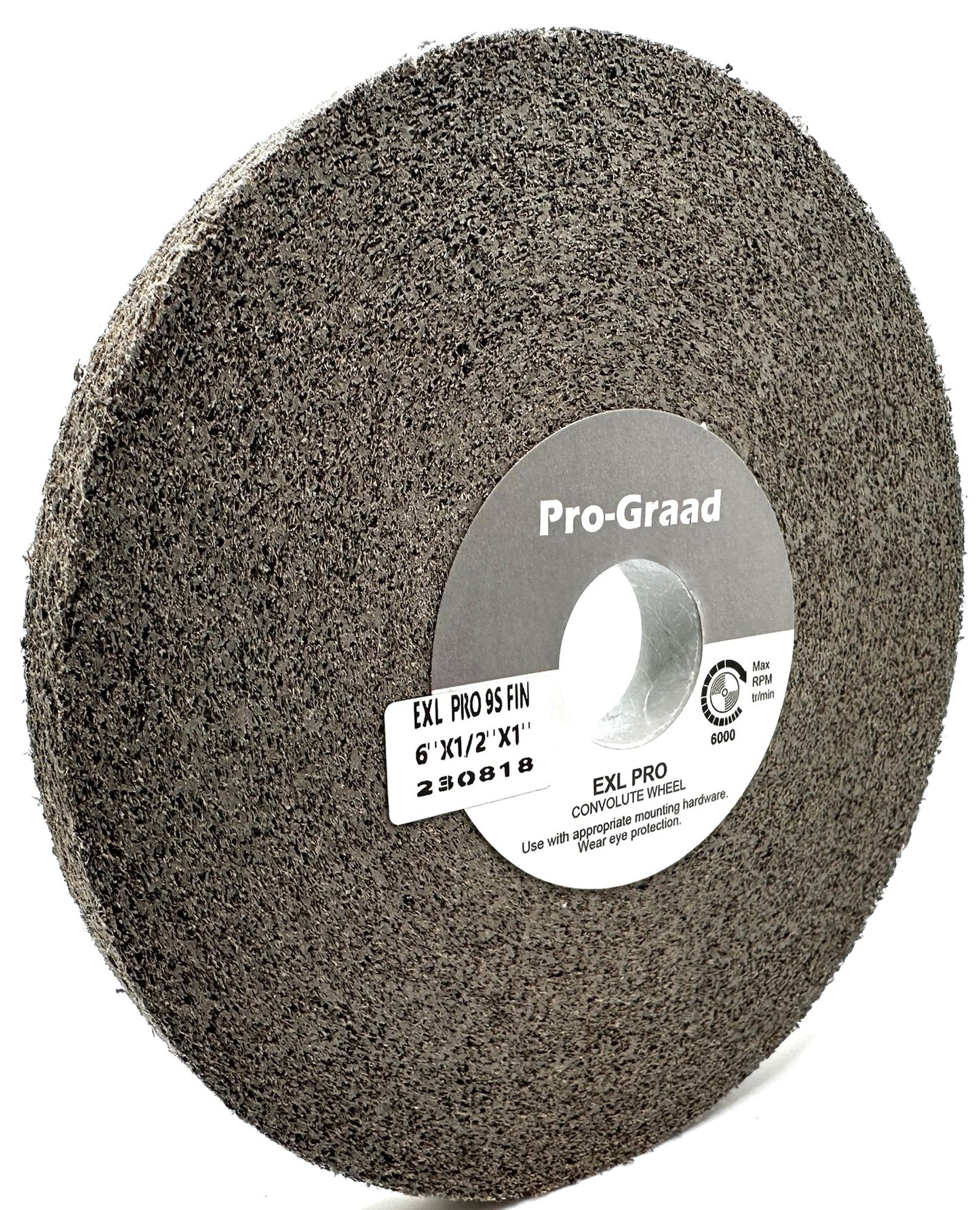 Pro-Graad EXL PRO Convolute Deburring Polishing Wheel - 6" x 1/2" x 1" 9S Fine Silicon Carbide - Professional Grade - Metal Deburring, Finishing and Polishing Wheel - 94904 - 1 Pack