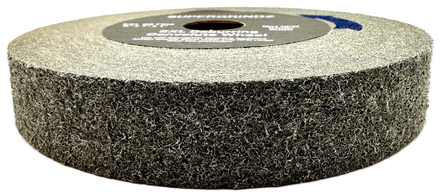 SuperGrindz EXL Deburring Wheel - 6" x 1" x 1" 9S Fine Grit - Silicon Carbide - Metal Deburring, Finishing and Polishing Wheel - Convolute - (1 Pack)
