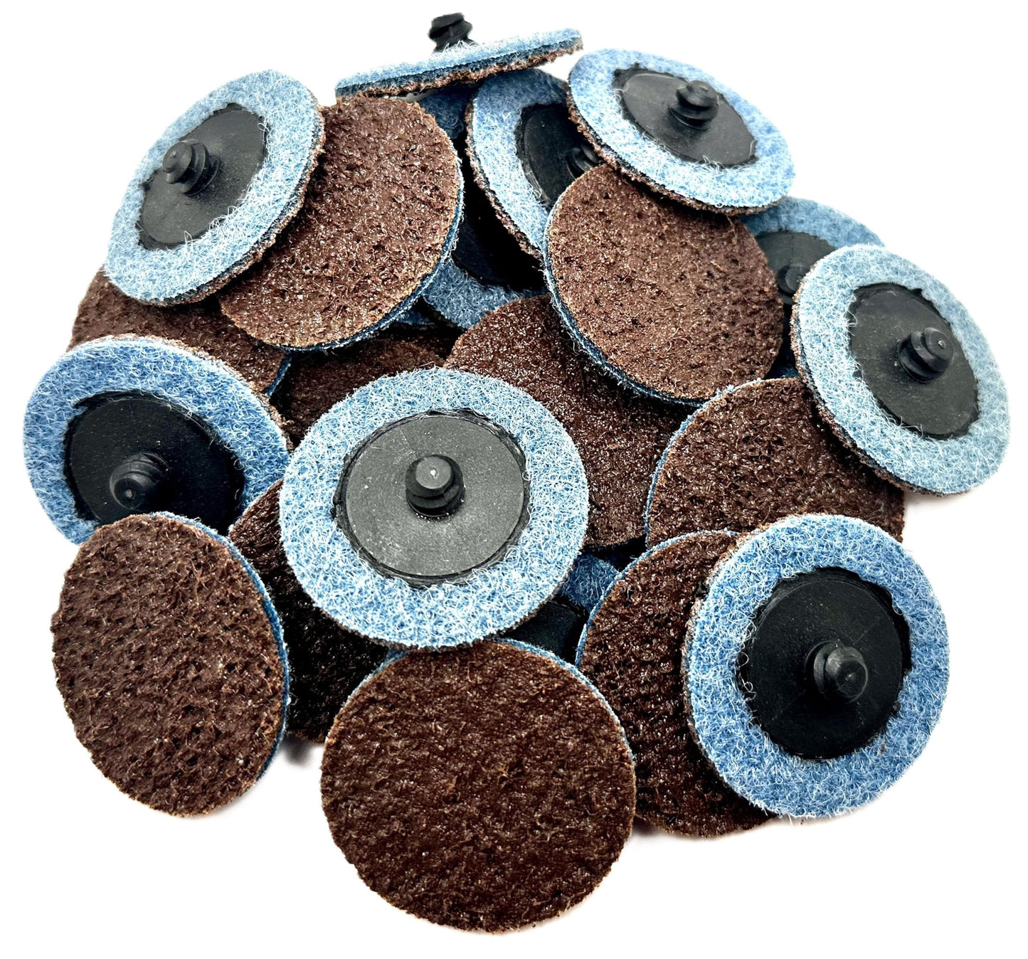 Pro-Graad 2” SE Coarse Roll Lock Quick Change Heavy Duty Non-Woven Surface Conditioning Discs for Deburring Sanding Blending Polishing Paint Removal with Male R-Type Backing, Brown (ACRS), 18081
