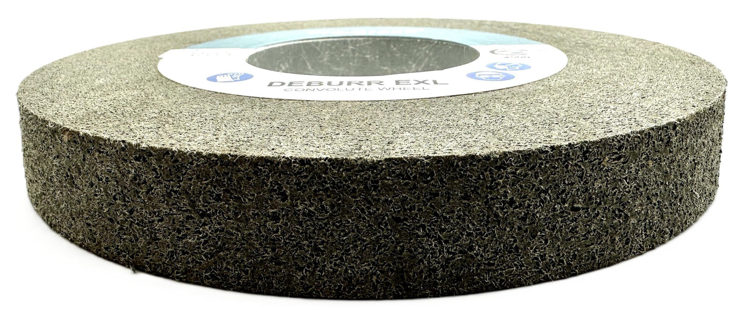 Pro-Graad EXL XP Convolute Deburring Polishing Wheel - 8" x 1" x 3" 9S Fine Silicon Carbide - Professional Grade - Metal Deburring, Finishing and Polishing Wheel – 60307 - 1 Pack