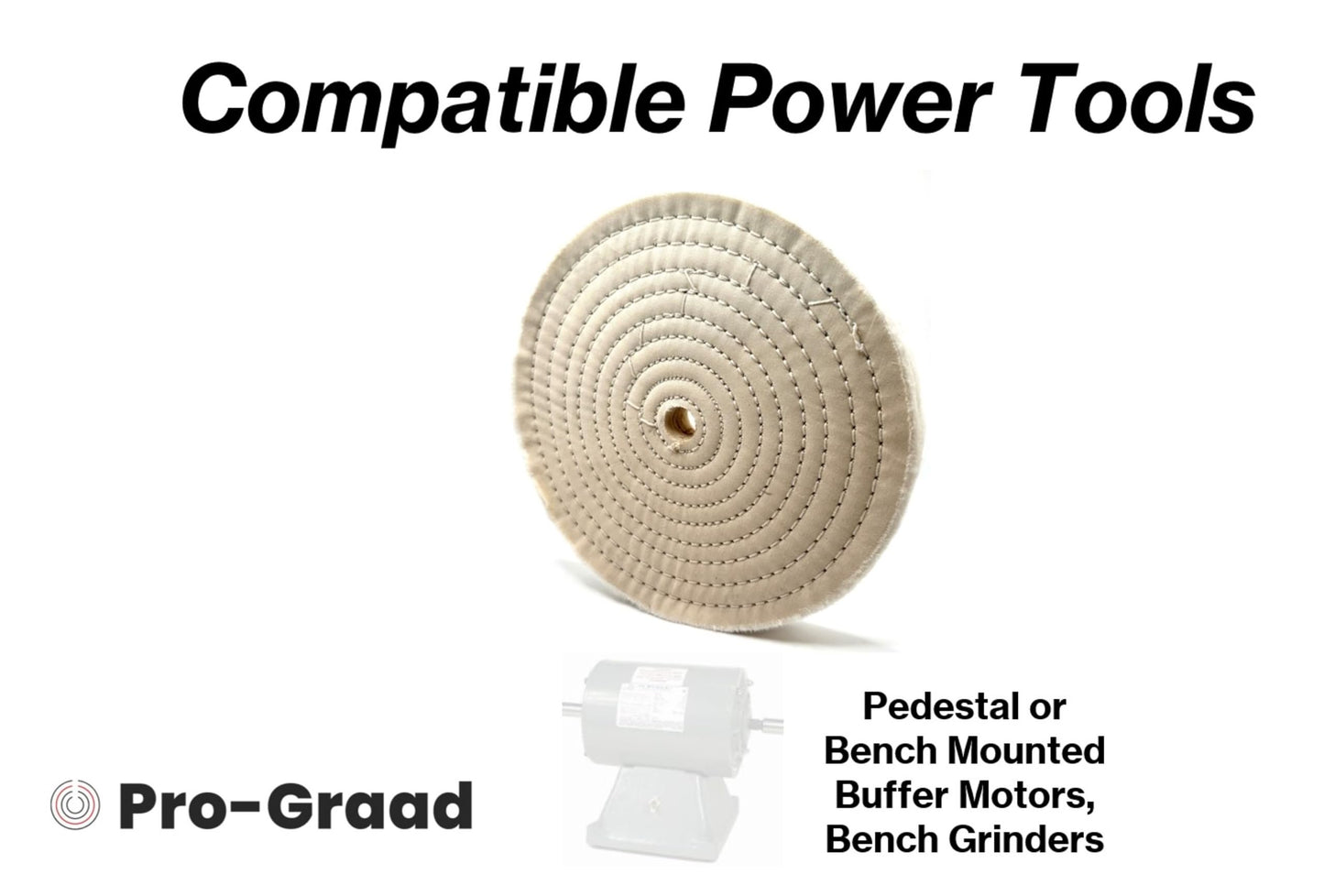 Pro-Graad 1 Pack 12” x 3/4” Arbor x 80 Ply Buffing Polishing Wheel - Fine Muslin Cotton | 1” Extra Thick | Designed for Bench Motor Grinder or Buffer with 3/4” Arbor | Professional Grade | Pack of 1