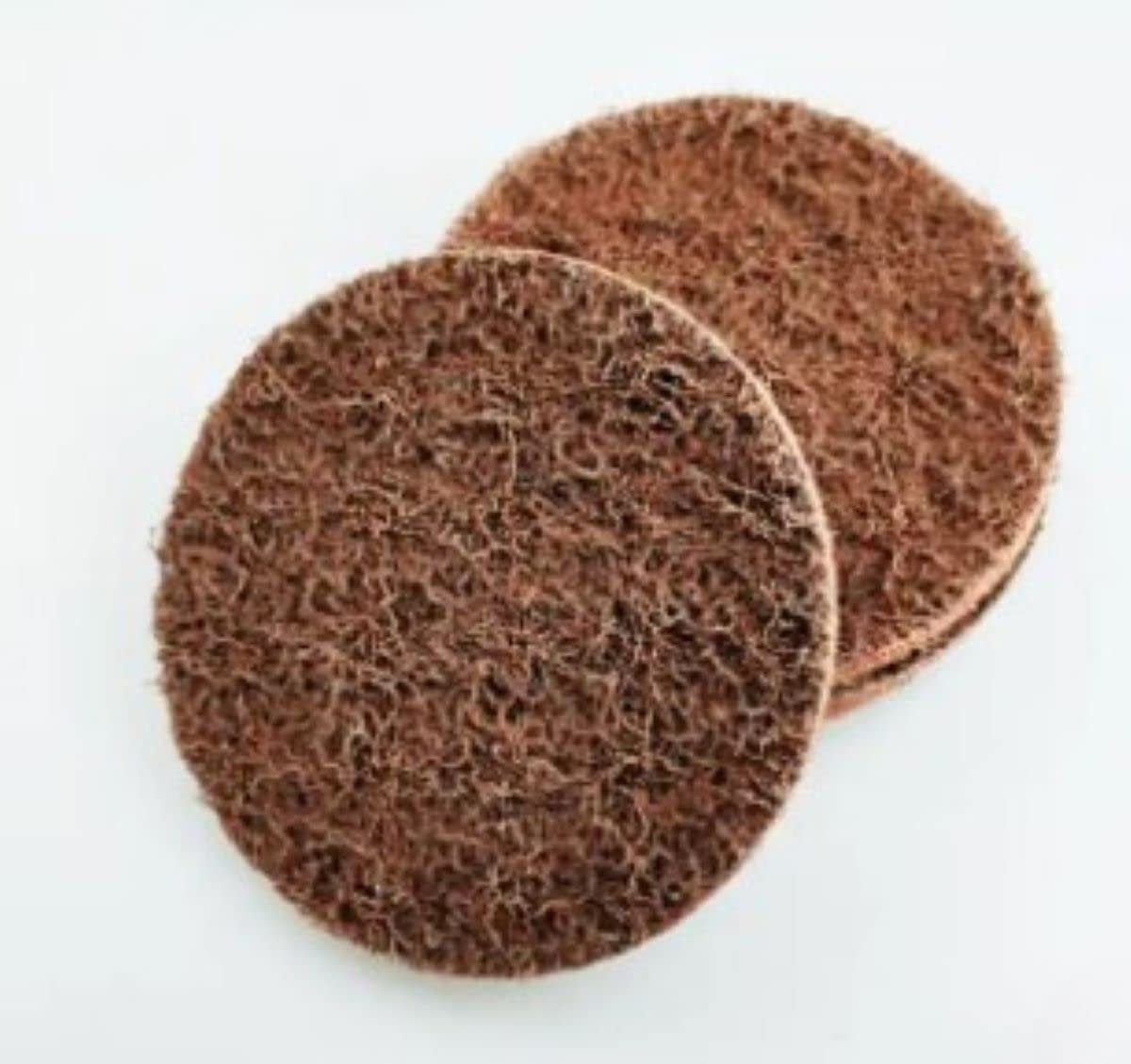 Pro-Graad 3" Quick Change Non-Woven Nylon Surface Conditioning Discs for Deburring Sanding Blending Polishing Paint Removal with Male R-Type Backing, Use with Die Grinder - Brown- (Coarse) - (25 Pack)