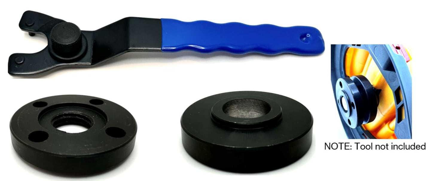 Universal Strip Disc Conversion Kit for Wagner PaintEater - Pro-Graad Adapter with Lock Nut & Wrench - Upgrade for 4.5” x 7/8” Stripping Wheel Compatibility (Conversion Kit with Wrench)
