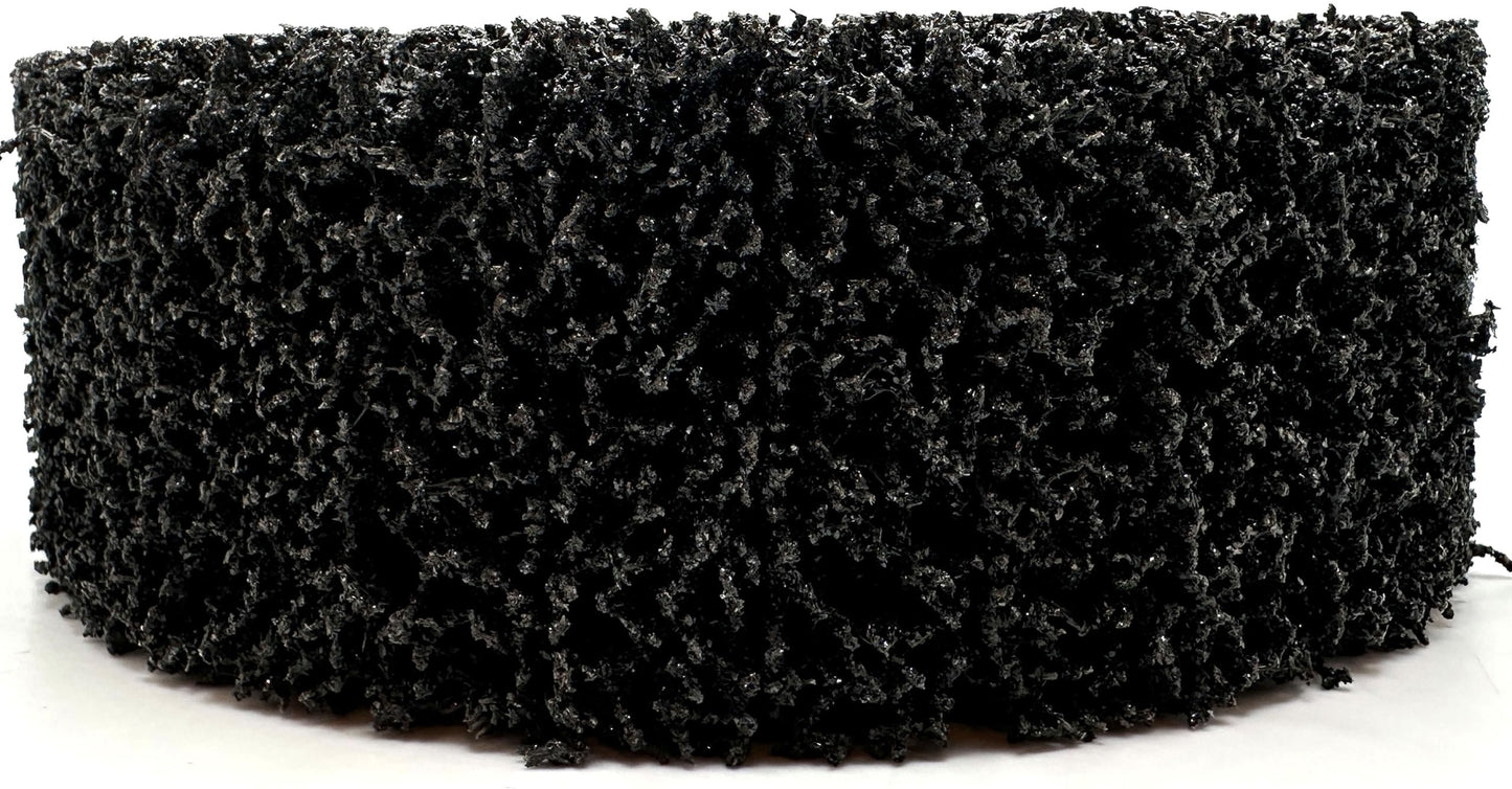 Pro-Graad 6” x 2” Black 40 Grit Extra Coarse Non-Woven Bench Grinder Strip & Clean Flap Brush Wheel, Metal Graining, Stripping, Rust & Paint Removal, Compatible for 1/2”, 5/8”, 3/4" Arbor