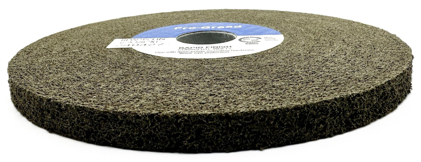 Pro-Graad 1 Pack 6” x 3/8” x 1” 9S Fine Series 1000 RF Long Life Convolute Deburring, Finishing & Polishing Wheel, Includes Adapter for use on 3/4 5/8 1/2 inch Shaft Sizes, Pack of 1