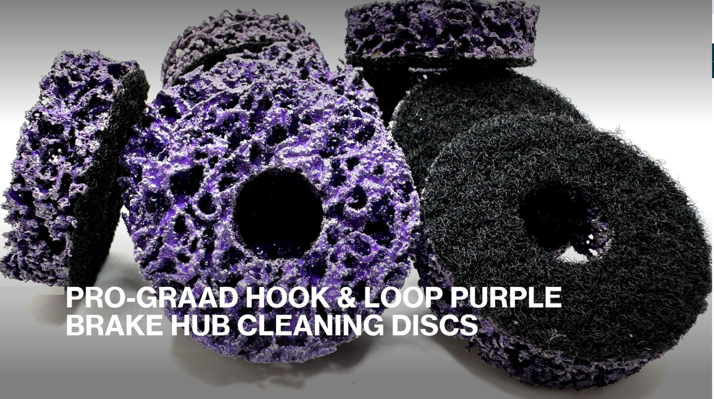 Pro-Graad 10 Pack 2” Hook & Loop Brake Hub Cleaning Discs, Brake Drum & Rotor, Around Wheel Studs Rust Removal, Replacement Pads Compatible with Hook Style Stud Rust Removal & Wheel Stud Cleaner Tools
