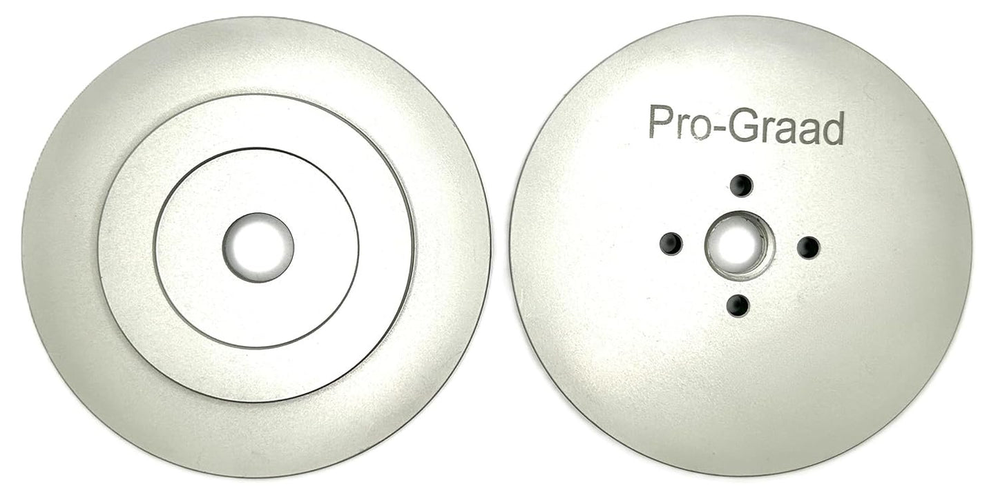 Pro-Graad 3” Aluminum Insertable Safety Flange for Airway Buffing & Polishing Wheels WITH CENTER PLATES, Self-Tightening Flanges, for use with 5/8”-11 threaded tools and 3” Center Airway Buffs