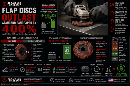 Flap Discs Outlast Standard Sandpaper by 400%