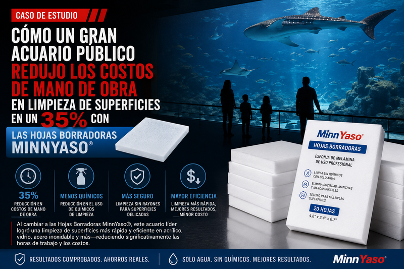 Caso de Estudio: Cómo un Gran Acuario Público Redujo los Costos de Mano de Obra en Limpieza de Superficies en un 35% con las Hojas Borradoras MinnYaso