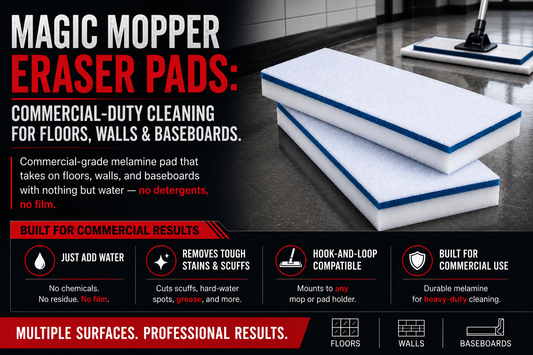 Magic Mopper Eraser Pads: Commercial-Duty Cleaning for Floors, Walls & Baseboards