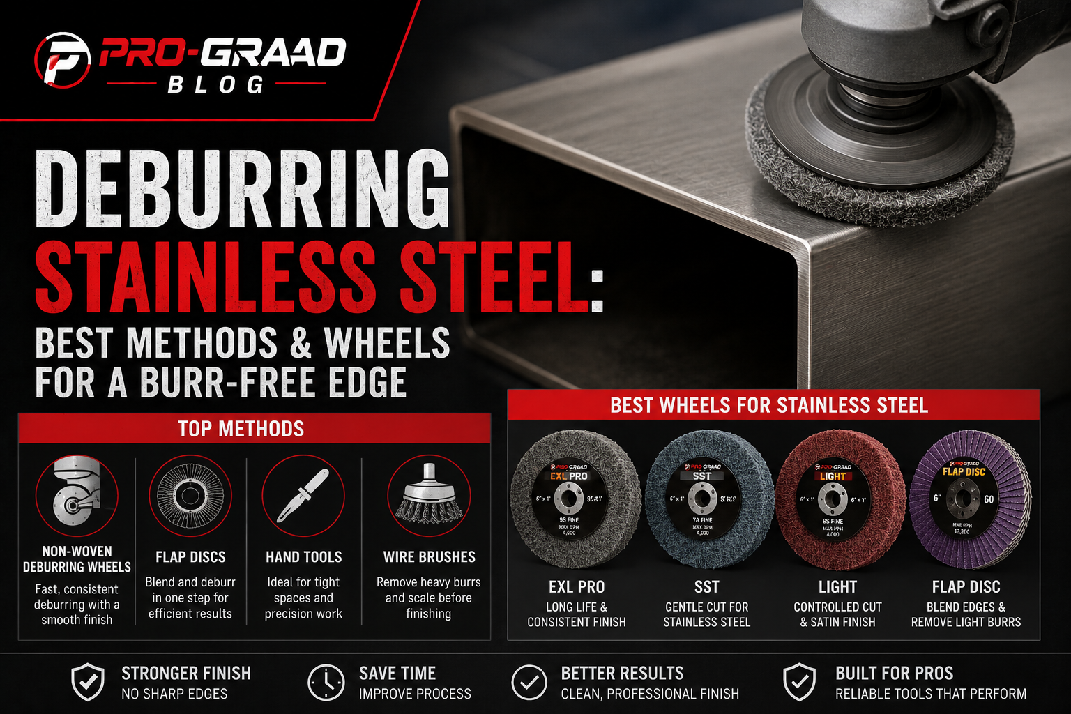 Deburring Stainless Steel: Best Methods & Wheels for a Burr-Free Edge