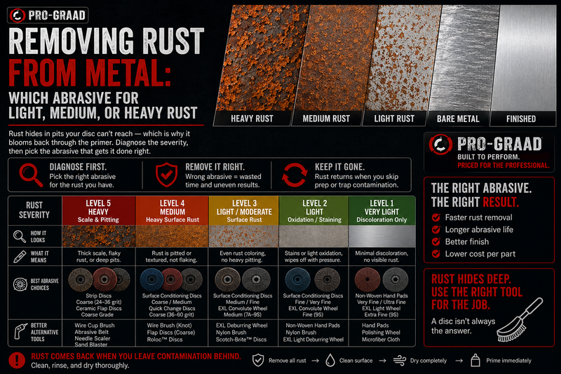 Removing Rust from Metal: Which Abrasive for Light, Medium, or Heavy Rust