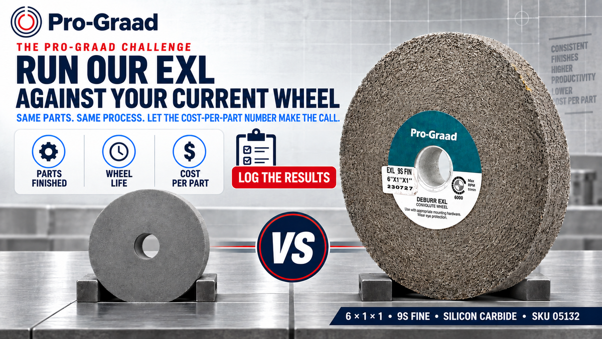 Run Our 05132 6x1x1 9S Fine EXL Wheel Against the Wheel You're Using Right Now