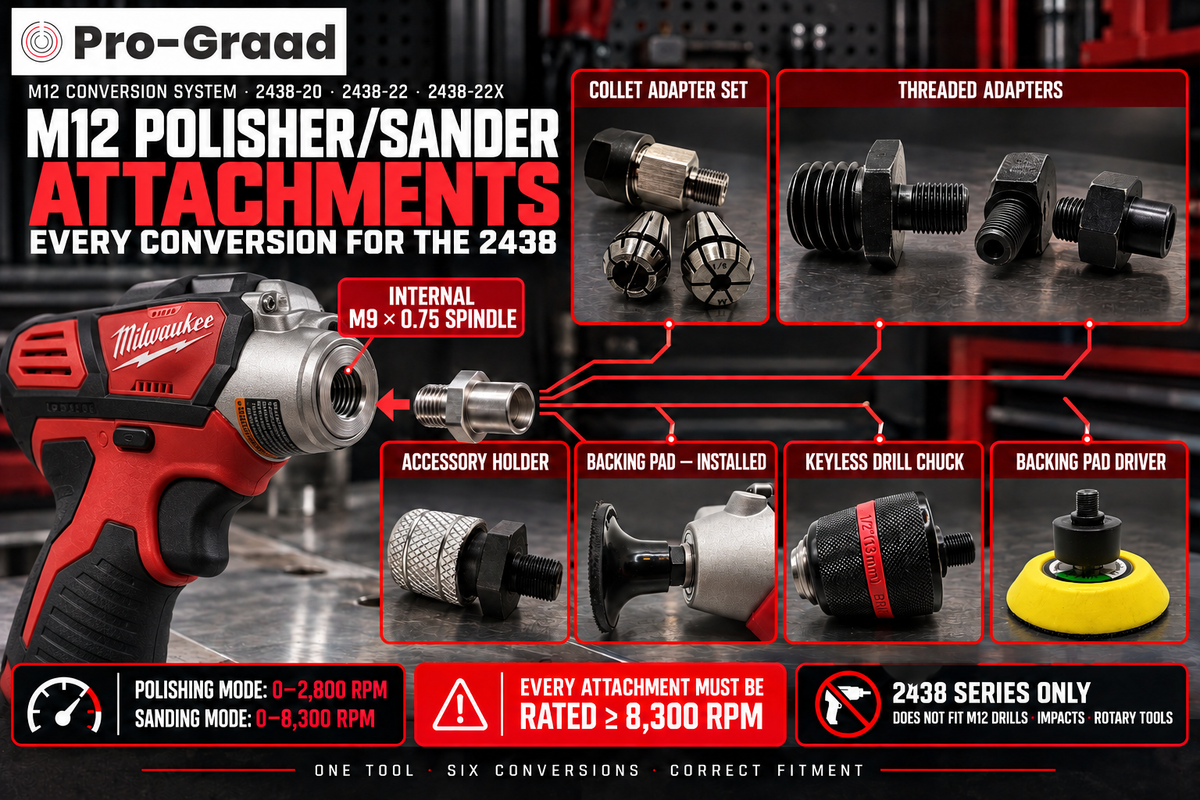 Milwaukee M12 Polisher/Sander Attachments: Every Conversion for the 2438