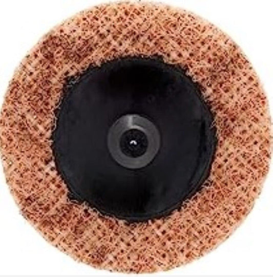 Pro-Graad 2" Quick Change Non-Woven Nylon Surface Conditioning Discs for Deburring Sanding Blending Polishing Paint Removal with Male R-Type Backing, Use with Die Grinder - Brown- (Coarse) - (25 Pack)