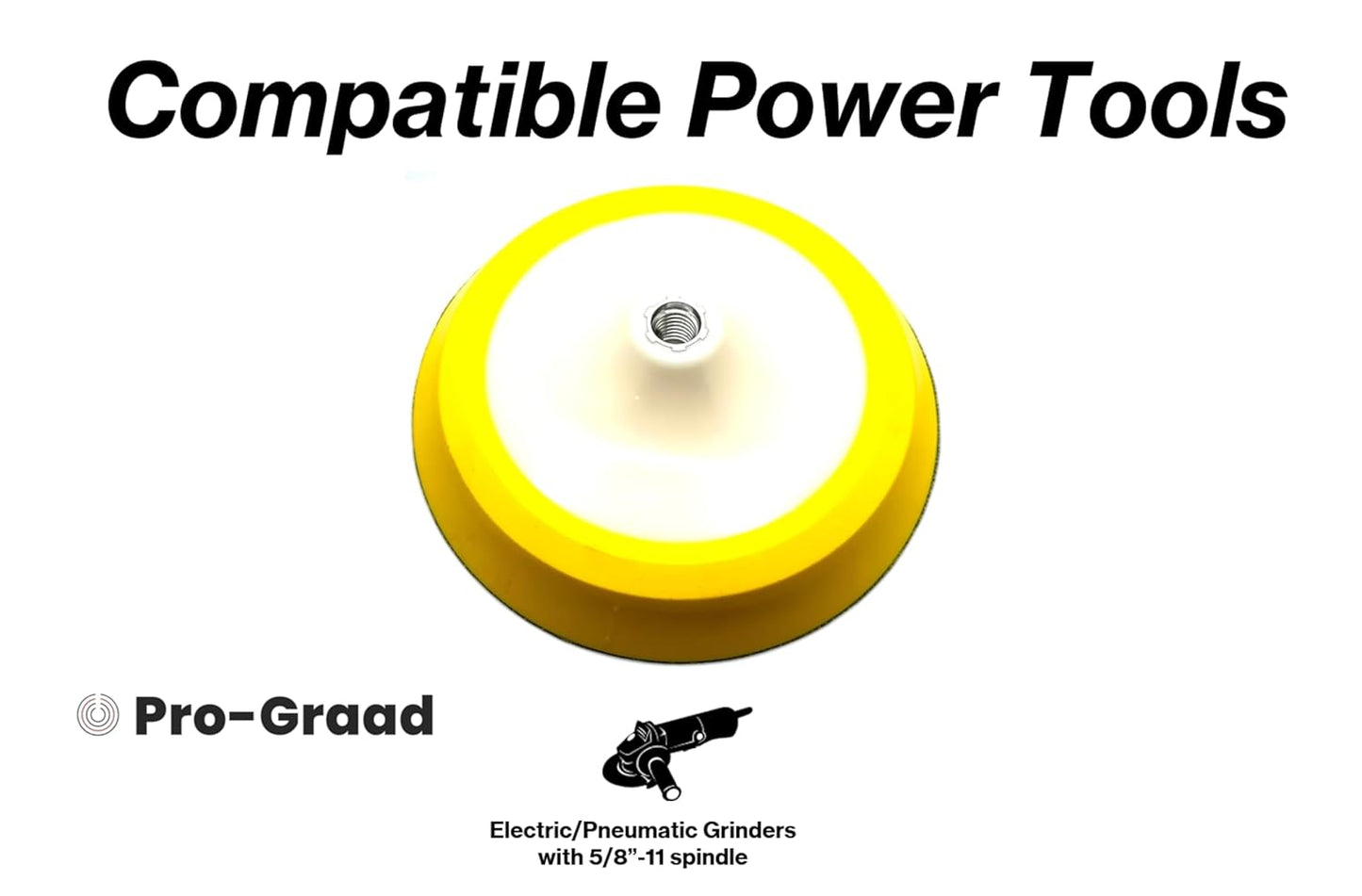 Pro-Graad 8" Premium Hook and Loop Backing Plate for Sanding, Polishing Buffering Pads, Backer Pad with 5/8”-11, 8 inch Backup Pad for Angle Grinder Drill Polisher Buffer