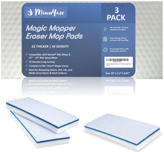 MinnYaso Magic Mopper Sponge Eraser Mop Pads