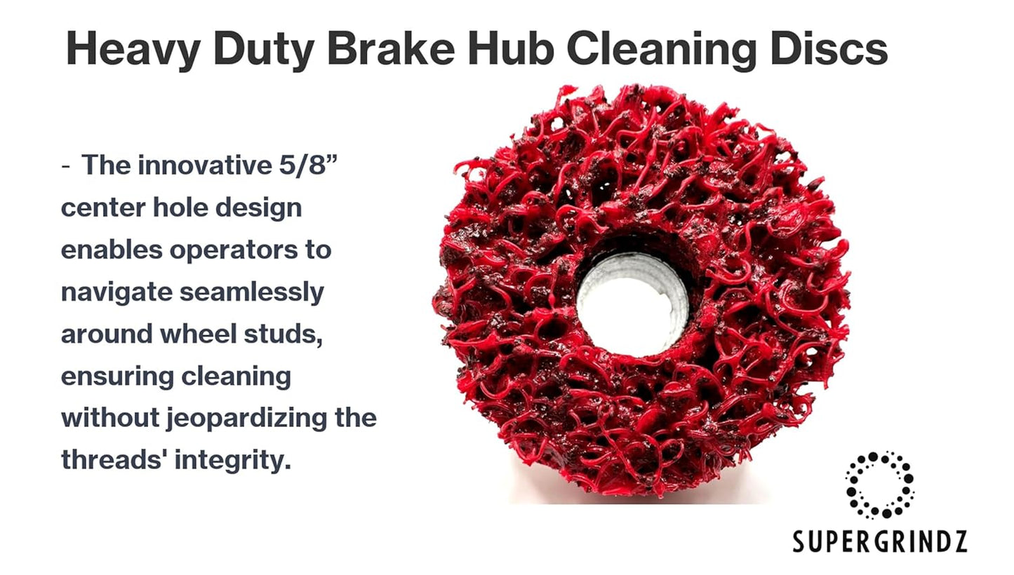 SuperGrindz 6 Pack 1-1/2” Heavy Duty Brake Hub Cleaning Discs, Brake Drum, Rotor, Around Studs Rust Removal, Replacement Pads Compatible with Pro-Graad, Counteract, Hub Buddy & 3M Hub Cleaning Holders