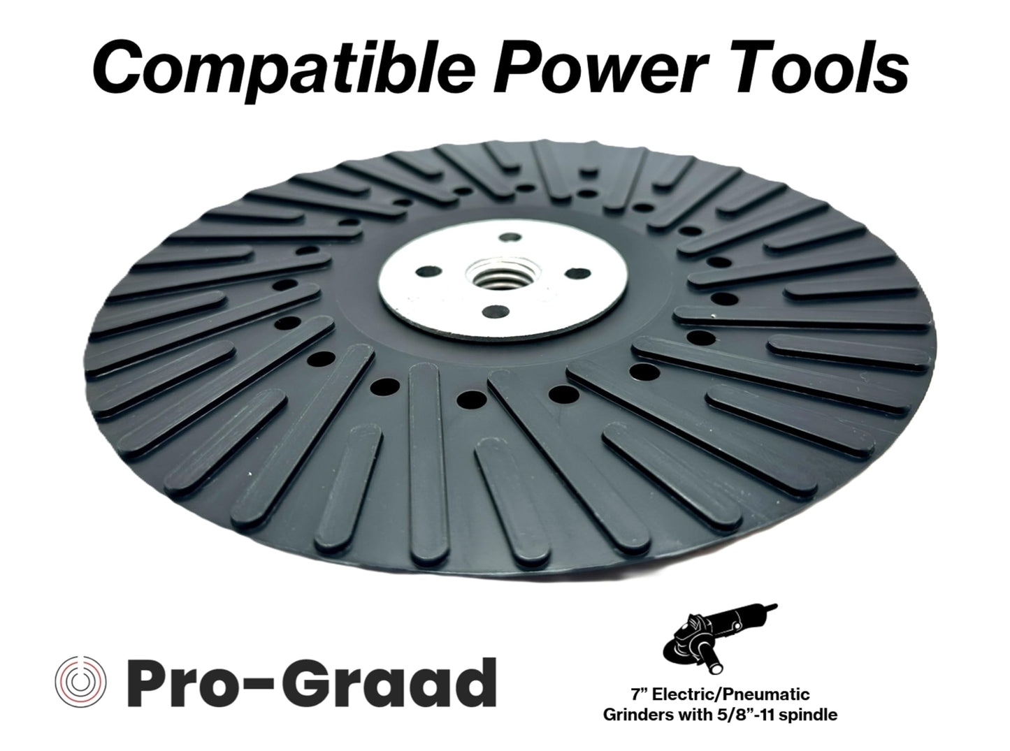 Pro-Graad Angle Grinder Ribbed Rigid Backing Pad for Resin Fiber Discs