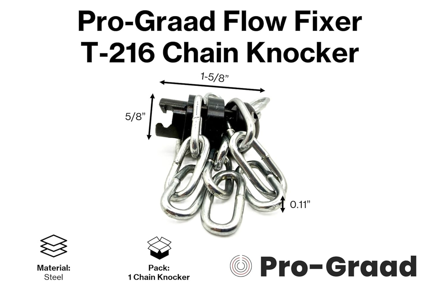 Pro-Graad FlowFixer T-216 2" Chain Knocker Drain Cleaning Head | Heavy Scale Removal | Compatible Fit RIDGID K-50 K-400 K-3800 | C-4 C-6 C-7 C-8 C-9 Cables, Commercial & Residential Use, 63060