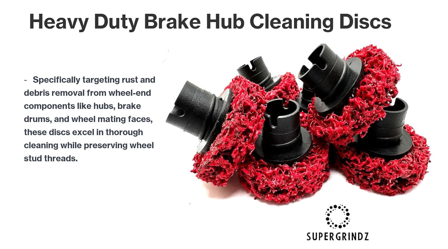 SuperGrindz 6 Pack 2” Heavy Duty Brake Hub Cleaning Discs, Brake Drum, Rotor, Around Studs Rust Removal, Replacement Pads Compatible with Pro-Graad, Counteract, Hub Buddy & 3M Hub Cleaning Holders