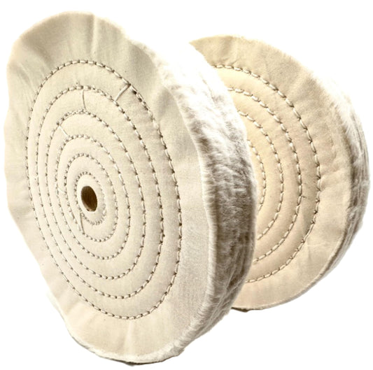 Pro-Graad 2 Pack Extra Thick Buffing Polishing Wheel for Bench Grinder or Buffer 6' 70 Ply 1' Thick Buffing Wheel Fine Muslin Cotton Concentric Sewn with 1/2' Arbor Hole
