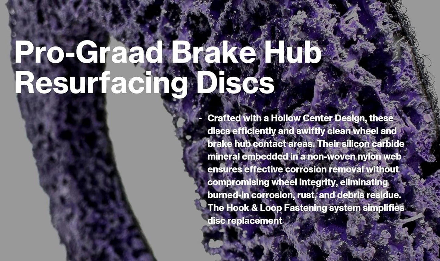 Pro-Graad 2 Pack 6” Replacement Pad for Hub Cleaning Tool, Hook & Loop Brake Wheel Hub Purple Resurfacing & Cleaning Disc, Compatible for use with Bilitools, Steelman, Hazet & Mueller-Kueps Holders