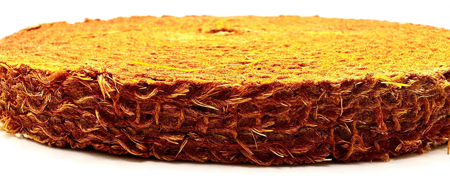 Pro-Graad 8 inch Orange Dip Treated Rigid Full Sisal Buffing Wheel, 5/8 inch Arbor Hole, 1/2 inch Thickness, 1/4 inch Sewn, for Cut Buffing Steel, Stainless Steel, Ferrous Metals, 2 Pack