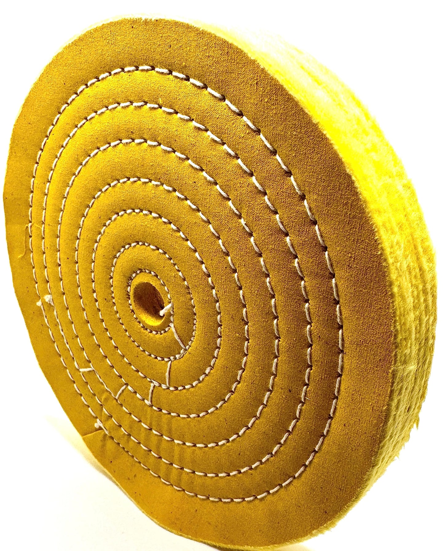 Pro-Graad 1 Pack Extra Thick Buffing Polishing Wheel 8 inch Yellow Treated Cotton Medium, 70 Ply – 1” Thick with 5/8 inch Arbor Hole for Bench Grinder – Ideal for Middle Step Buffing – Pack of 1