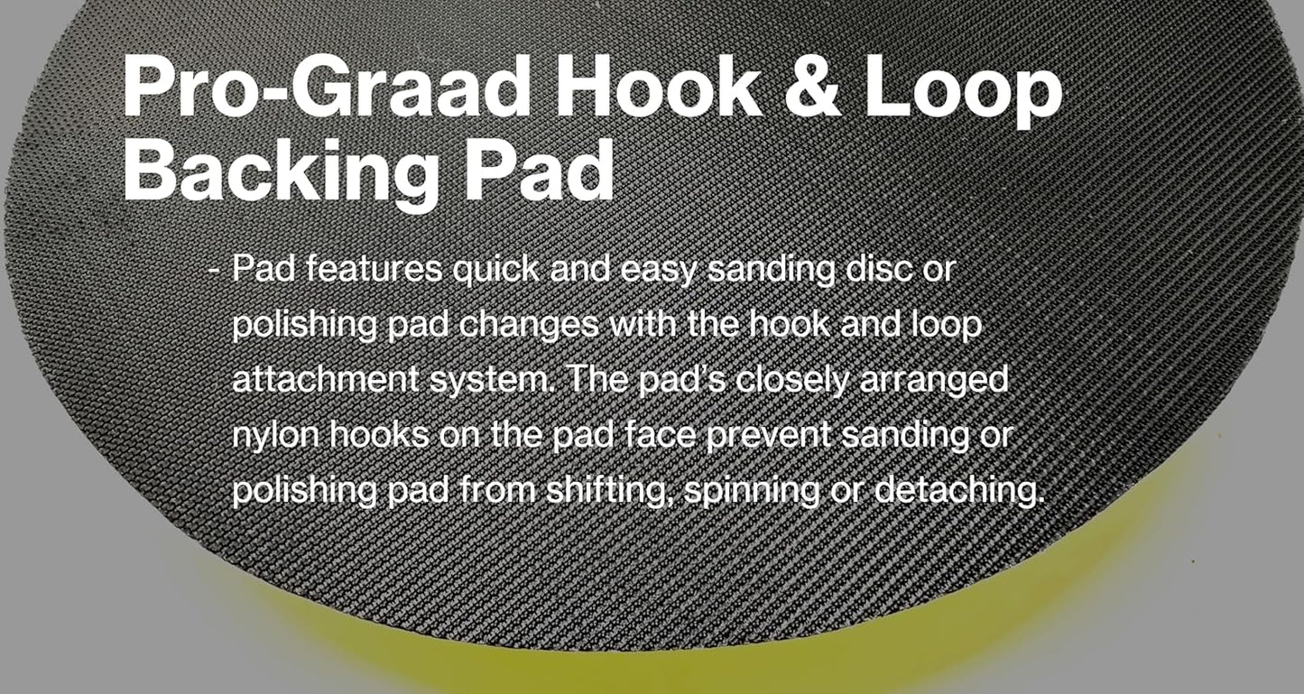 Pro-Graad 8" Premium Hook and Loop Backing Plate for Sanding, Polishing Buffering Pads, Backer Pad with 5/8”-11, 8 inch Backup Pad for Angle Grinder Drill Polisher Buffer