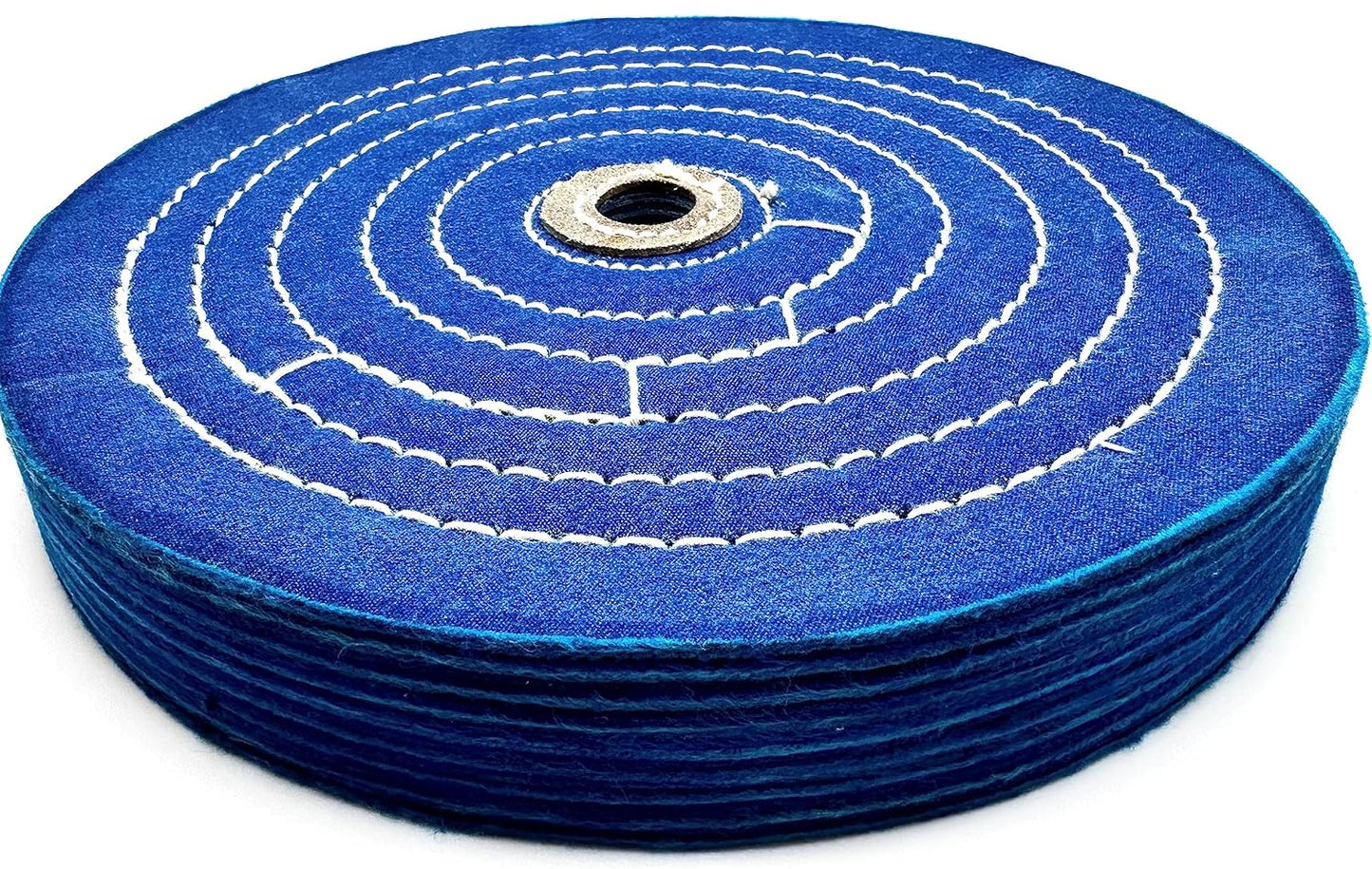 Pro-Graad 1 Pack Extra Thick Buffing Polishing Wheel 8 inch Blue Treated Cotton Medium, 70 Ply – 1” Thick with 5/8 inch Arbor Hole for Bench Grinder – Ideal for Middle Step Buffing – Pack of 1