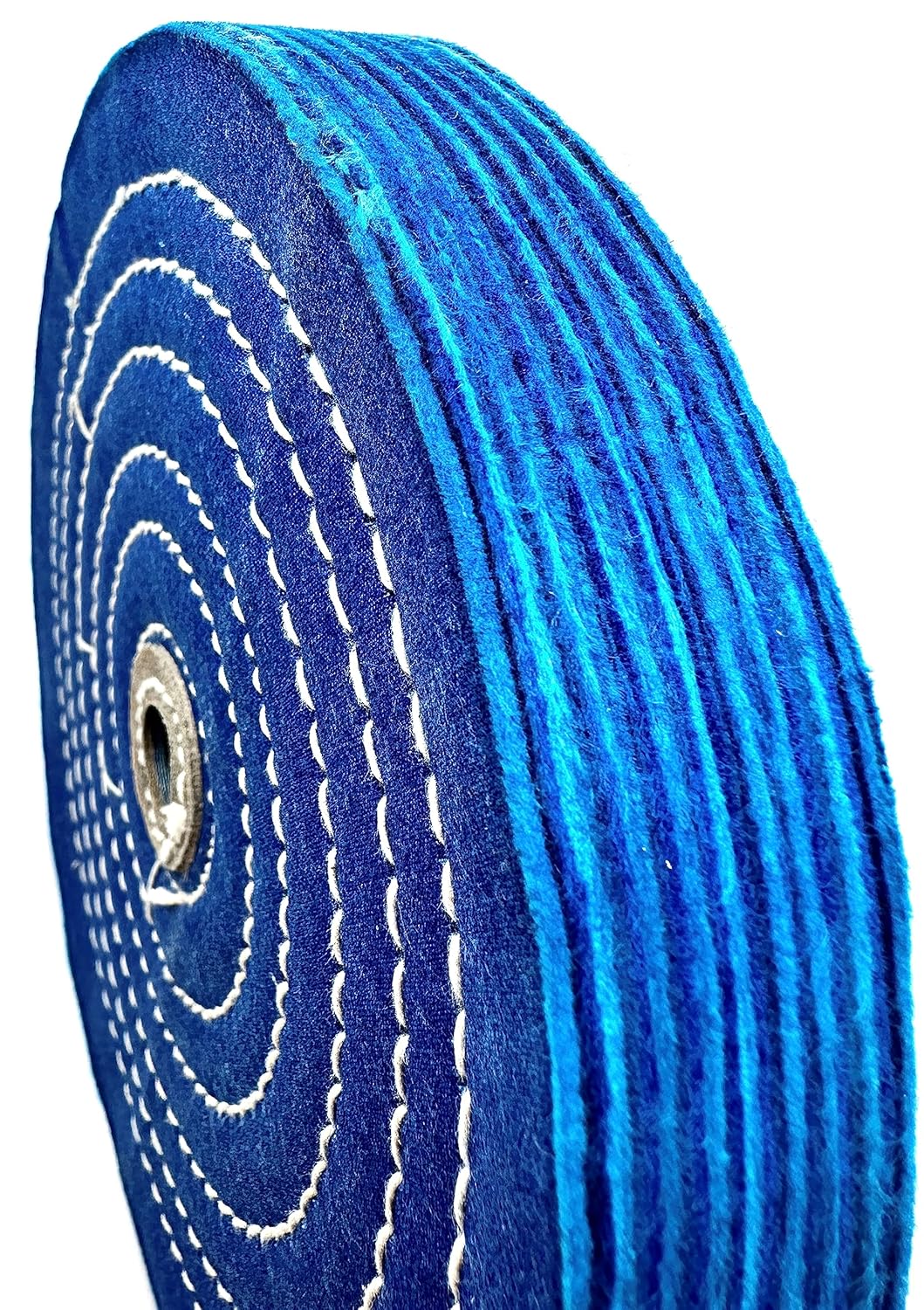 Pro-Graad 1 Pack Extra Thick Buffing Polishing Wheel 8 inch Blue Treated Cotton Medium, 70 Ply – 1” Thick with 5/8 inch Arbor Hole for Bench Grinder – Ideal for Middle Step Buffing – Pack of 1