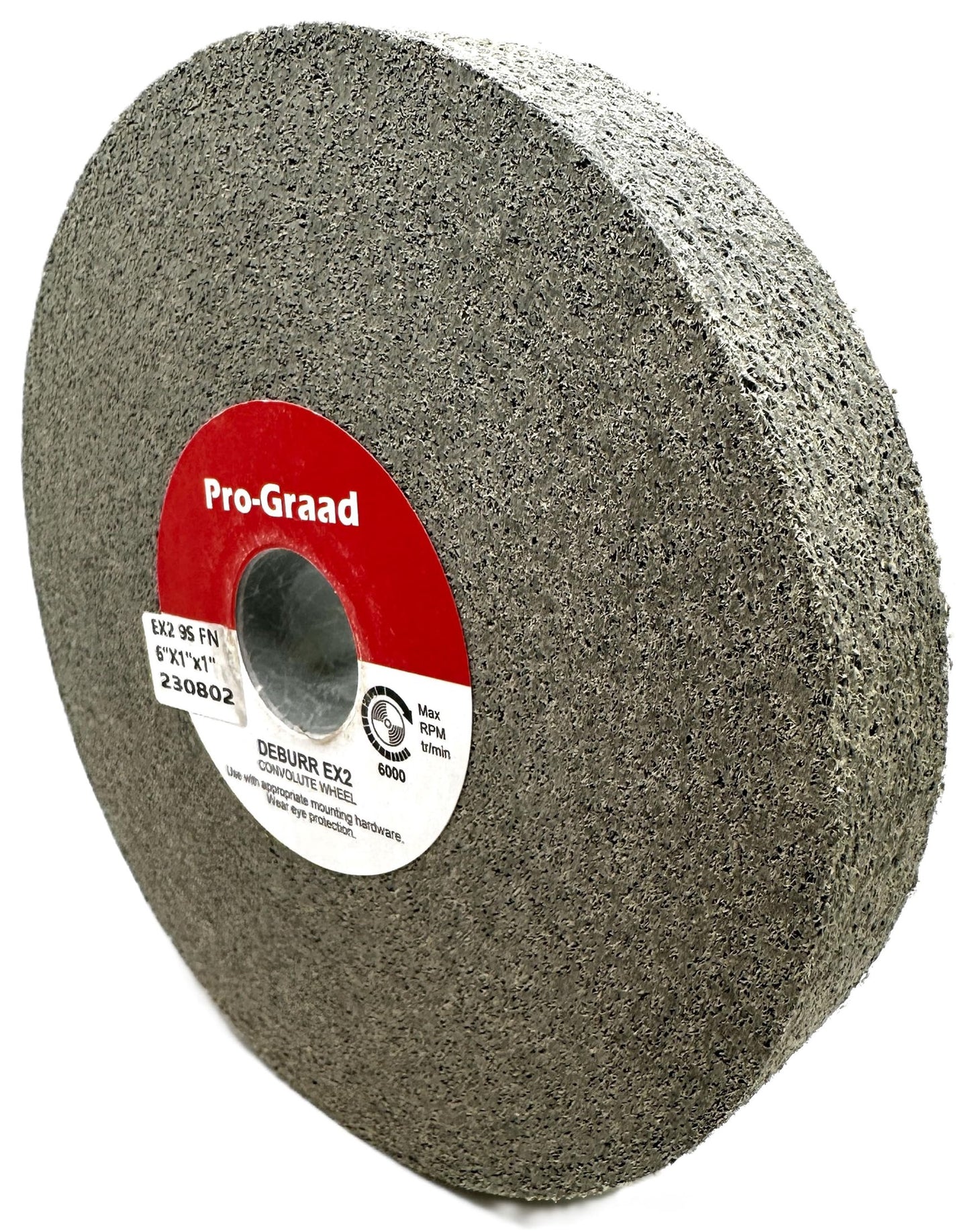 Pro-Graad EX2 Convolute Deburring Polishing Wheel - 6" x 1" x 1" 9S Fine Grit Silicon Carbide - Extra Durable - Metal Deburring, Finishing and Polishing Wheel - Convolute - 18040 - (1 Pack)