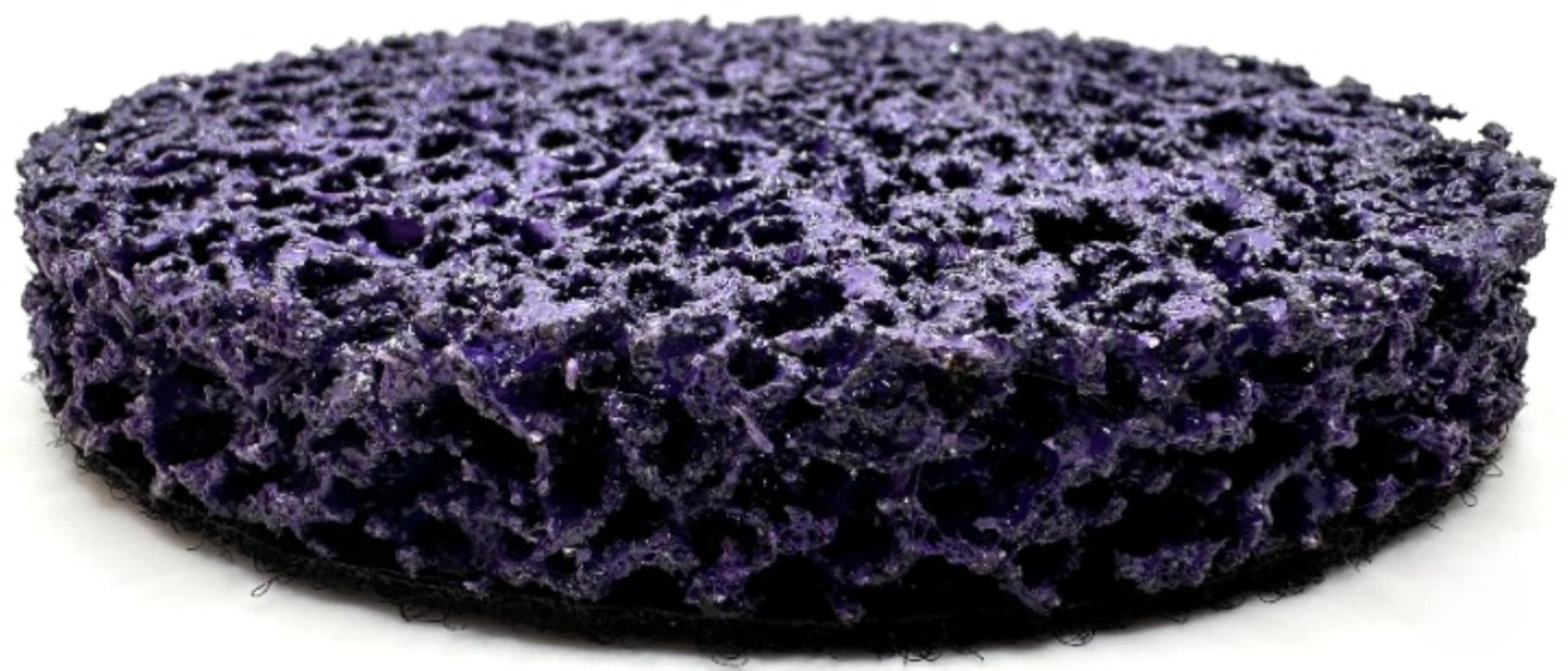SuperGrindz 2 Pack 4” Diameter S XCS Hook & Loop Purple Coating Removal Disc, Silicon Carbide Extra Coarse Purple Clean & Strip Material, Strips Paint Coatings Rust, Cleans Welds, Pack of 2
