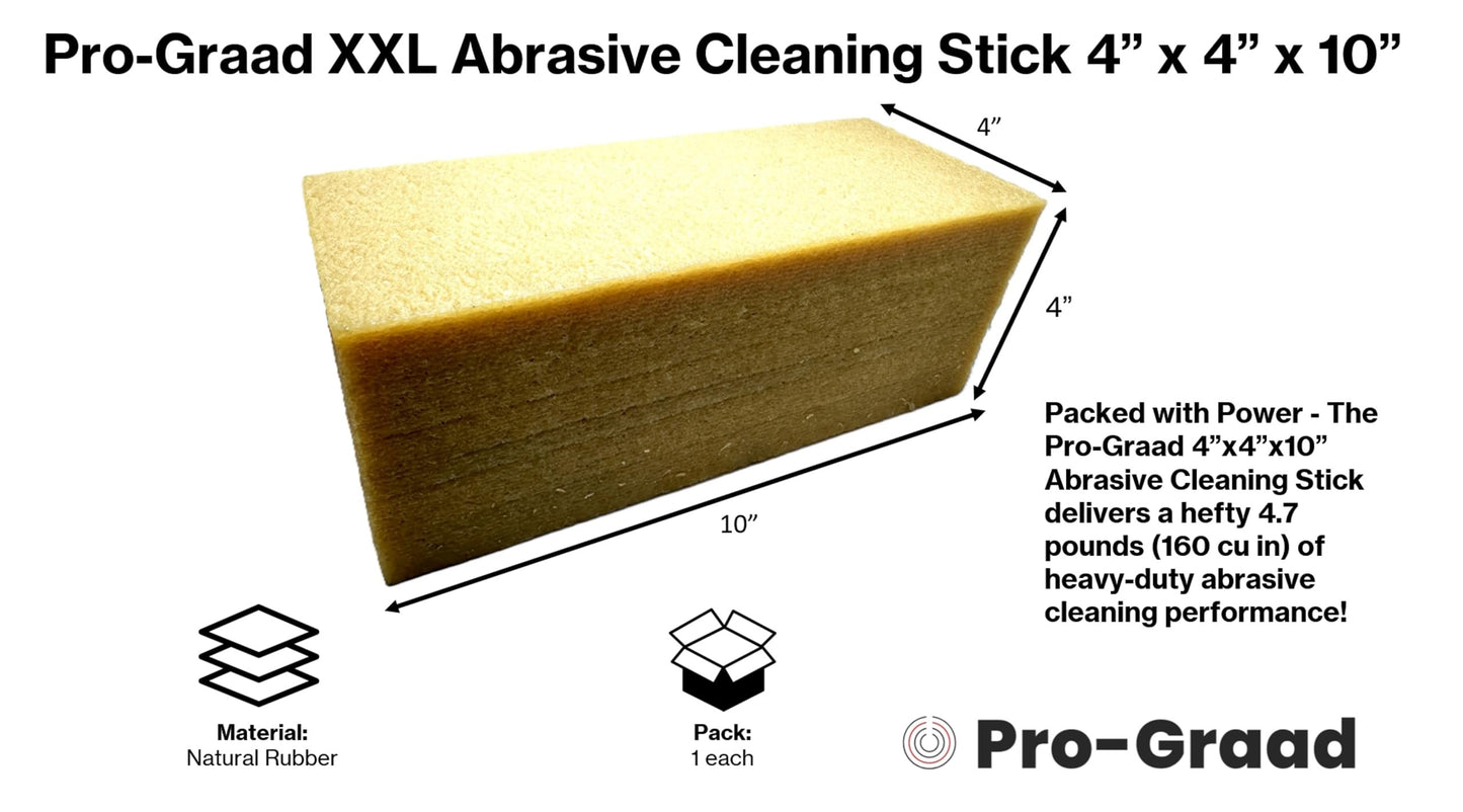 Pro-Graad XX-Large Abrasive Cleaning Stick 4” x 4” x 10” Made from Natural Rubber, Perfect for Cleaning Sanding Belts, Discs, Drum Sander, Woodworking Sandpaper. Ideal for Belt, disc & Drum Sanders