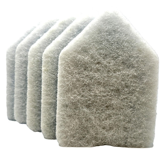 White Non-Scratch Scouring Pads 5 Pack, Fit Extendable Tub Tile Scrubber Brush, Scrub Pads Refill Replacement Pads for Cleaning Bathroom Kitchen Toilet Tile, Compatible with Moku, Yocada, Cleanhome