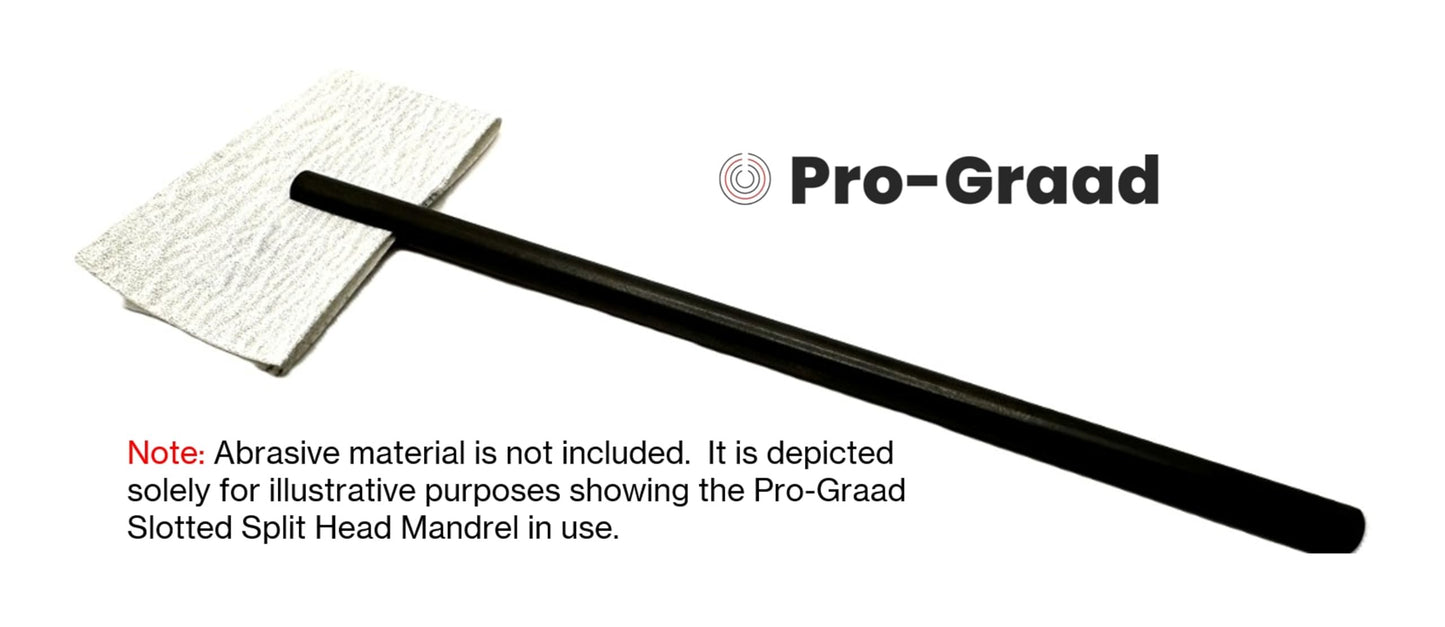 Pro-Graad SM-46 Slotted Mandrel 1/4” Shank & Body 2 Piece Set 4” & 6” Split Head Slot Mandrels, Core Sanding Internal Holes, 1/4” Shank Diameter x 4 and 6 inch Overall Lengths, Set of2