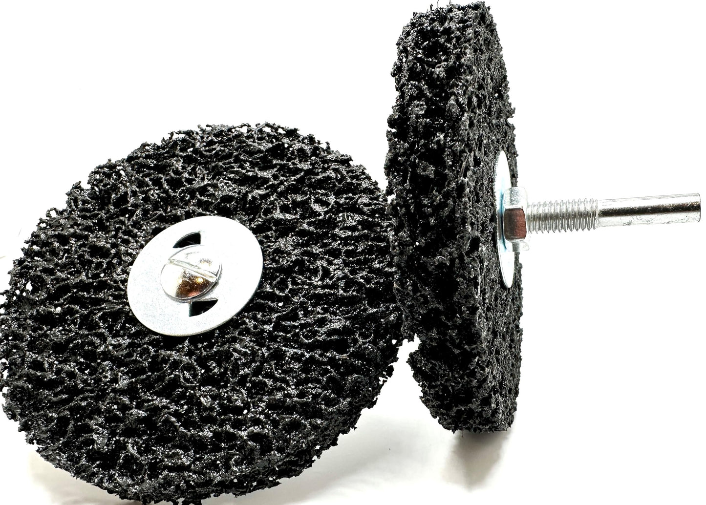 Pro-Graad 2 Pack Paint Stripping Disc Drill Attachment | 4" x 1/2" Wide with 1/4" Shaft | Strip & Clean Discs Remove Paint Coating Rust | Black | Pack of 2