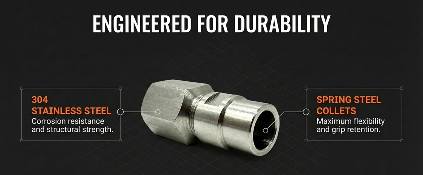 Pro-Graad Flapper Adapter 5/8 UNC Thread with 1/8” & 1/4" Collet - Converts Angle Grinders to Rotary Tools - Compatible with 5/8”-11 Threaded Angle Grinders
