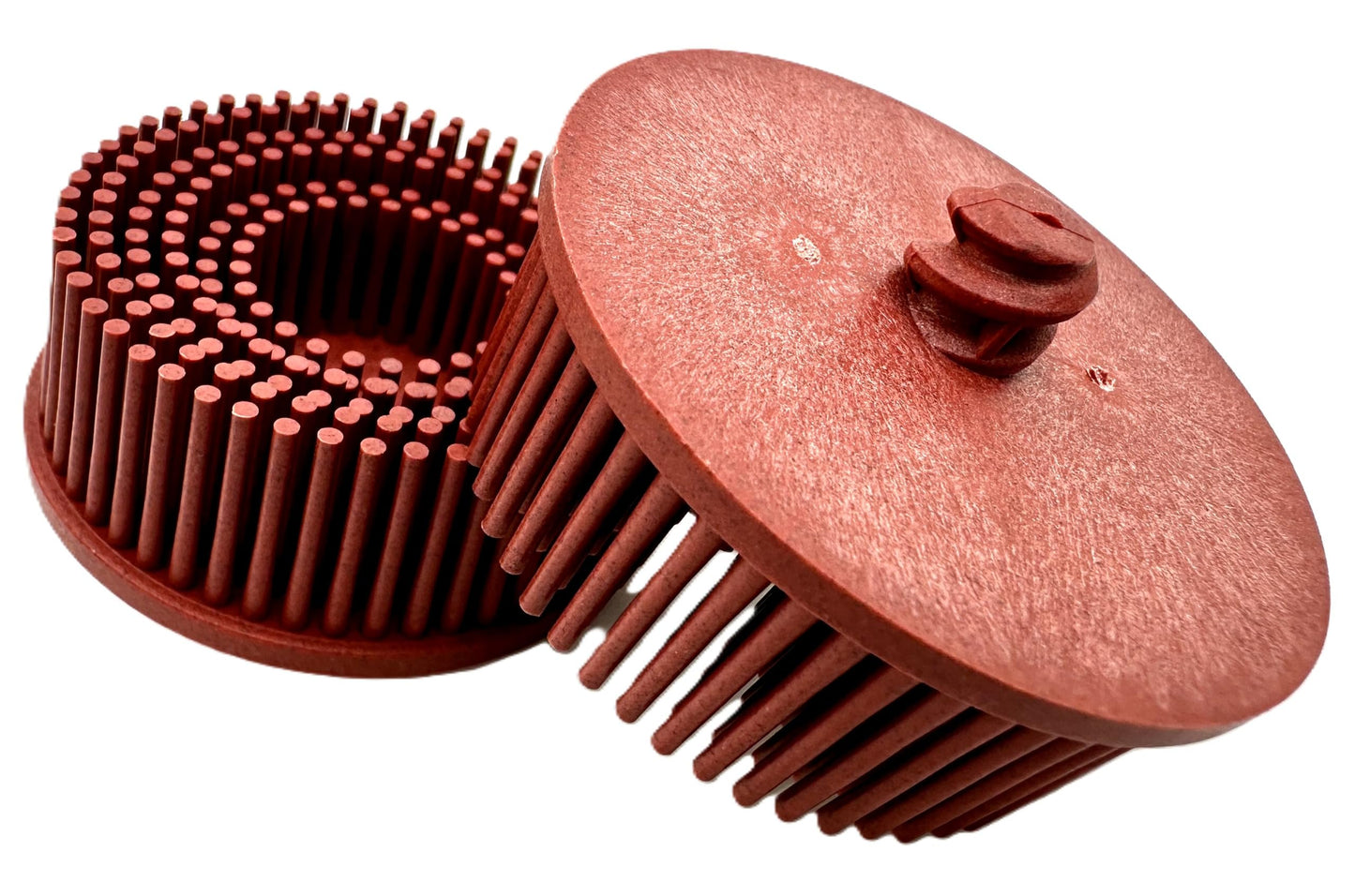 Pro-Graad 2" 220 Grit Red R-Type Bristle Disc 10 Pack, Ceramic-Aluminum Oxide, Fine Cleaning, Blending, Light Deburring & Pre-Polishing Metal/Wood/Plastic, Quick Change Roll Lock