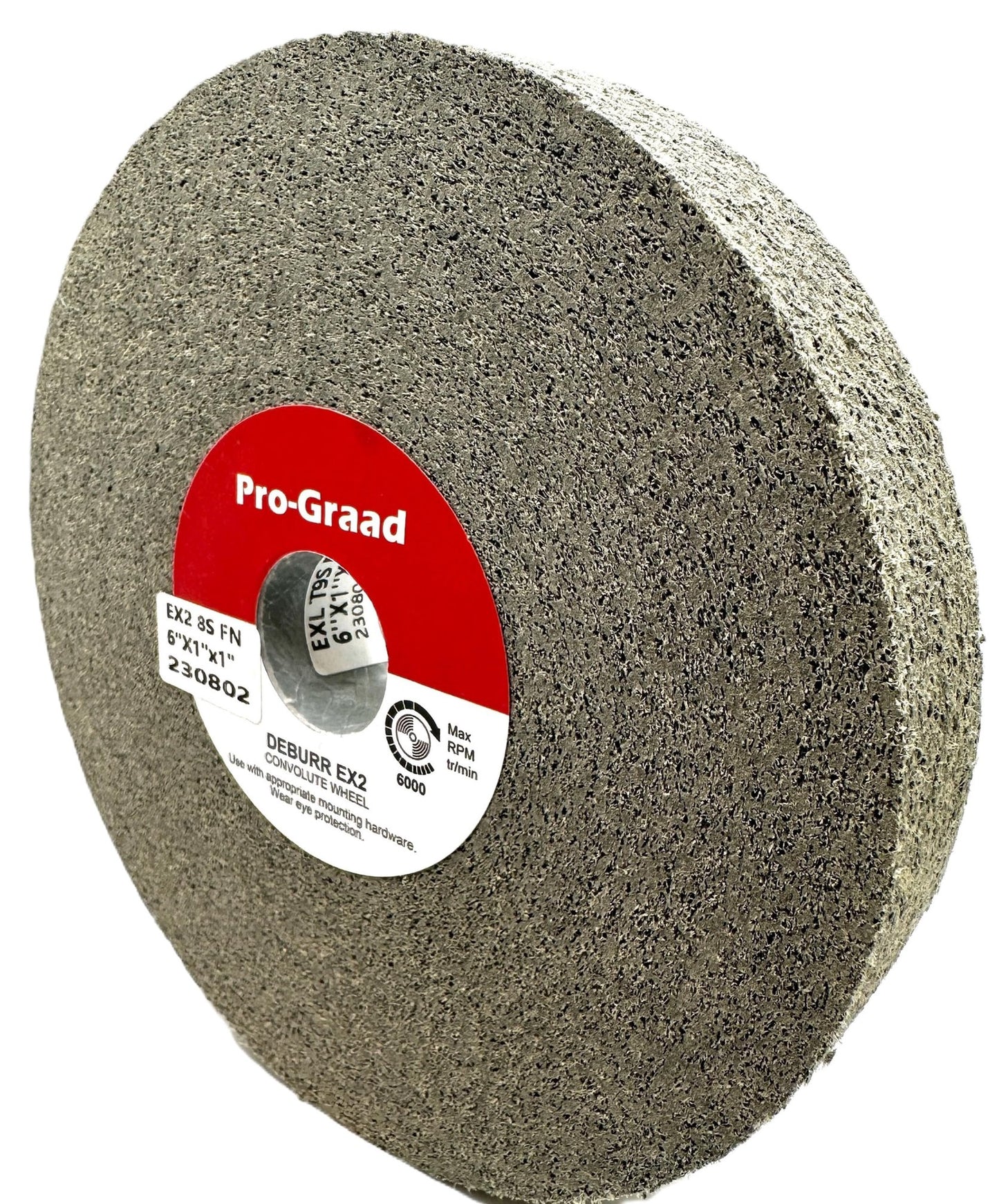 Pro-Graad EX2 Convolute Deburring Polishing Wheel - 6" x 1" x 1" 8S Fine Grit Silicon Carbide - Extra Durable - Metal Deburring, Finishing and Polishing Wheel - Convolute - 17218 - (1 Pack)