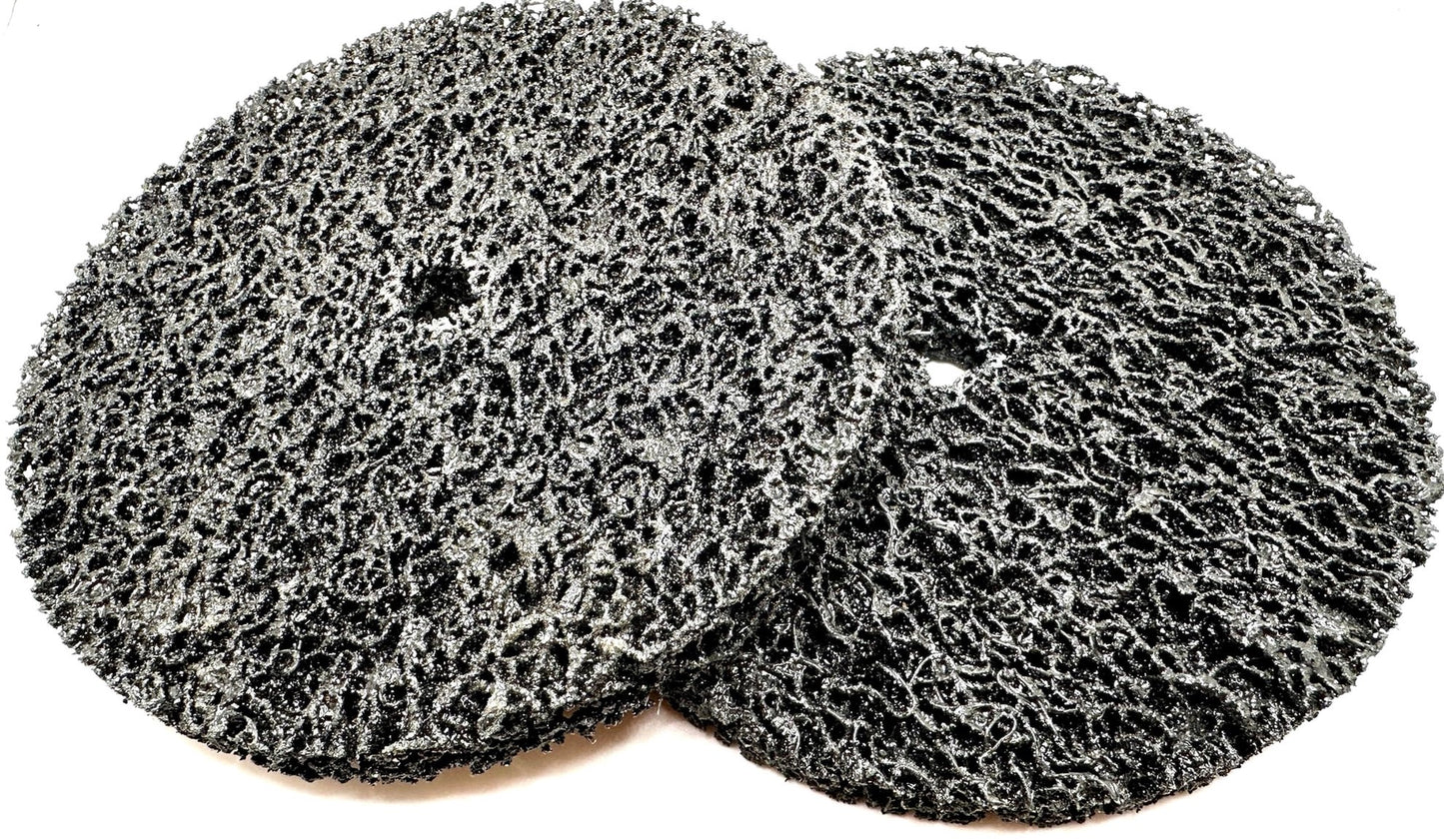 Pro-Graad 2 Pack 6” x 1/2” x 1/2" Strip & Clean Disc, Silicon Carbide Extra Coarse Cleaning Stripping Discs for Bench/Angle Grinder, Remove Paint Coatings Corrosion Rust Weld Cleanup, Black, Pack of 2
