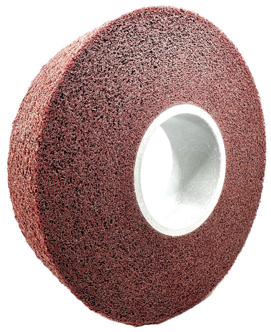 Pro-Graad Metal Finishing Wheel – 8” x 2” x 3” 5A Medium – Aluminum Oxide – Maroon Metal Finish Convolute Wheel – for #3 & #4 Brush, Satin and Mill Finishes – 01876 - Pack of 1