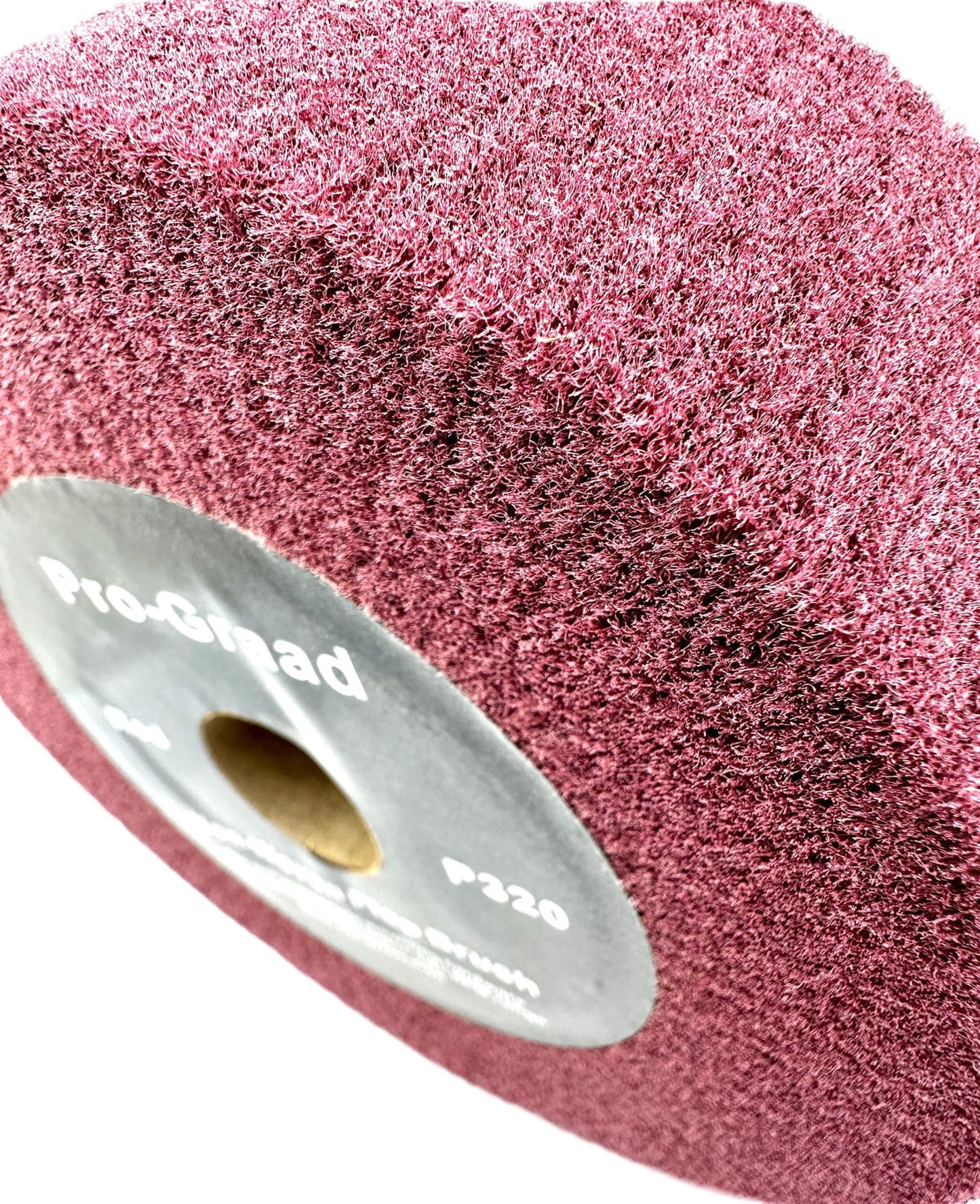 Pro-Graad 6” x 2” x 1” Arbor Red Bench Grinder Polishing Wheel, 320 Grit, Tight Weave, Great for refurbishing golf clubs and metal, Non-Woven Wheel for Copper, Metal, Finishing, and Burnishing