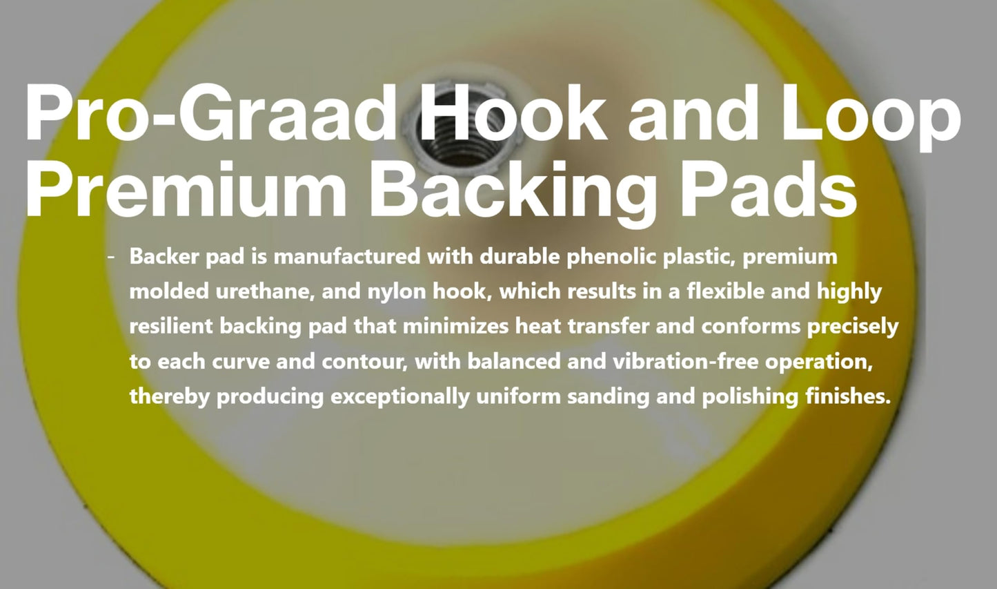 Pro-Graad 7" Premium Hook and Loop Backing Plate for Sanding, Polishing Buffering Pads, Backer Pad with 5/8”-11, 7 inch Backup Pad for Angle Grinder Drill Polisher Buffer